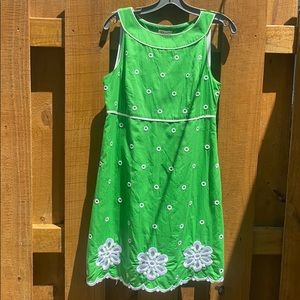 Lilly Pulitzer green/white sleeveless dress 6